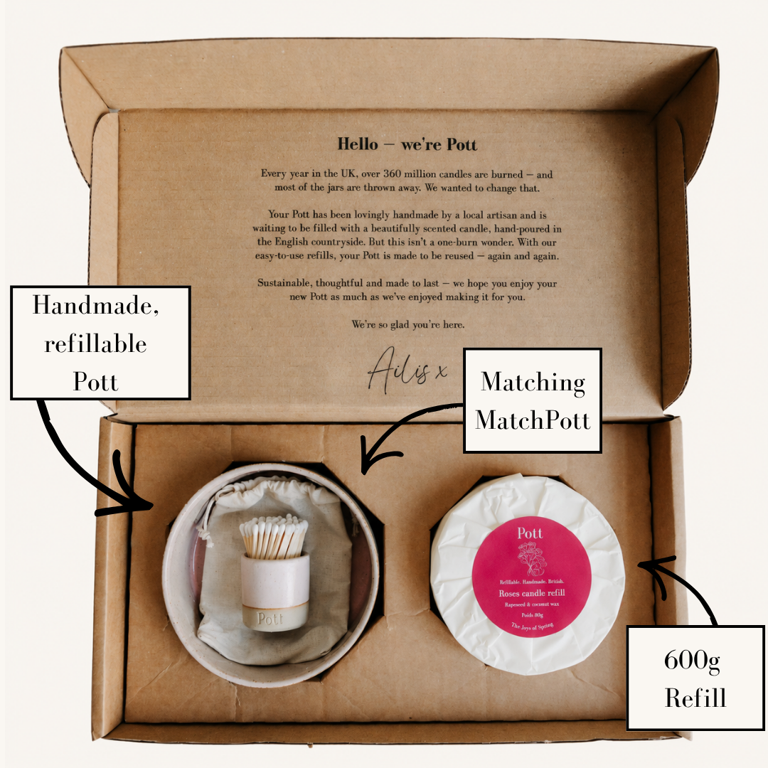 Roses Refillable Candle Starter Pack (Grand Size)